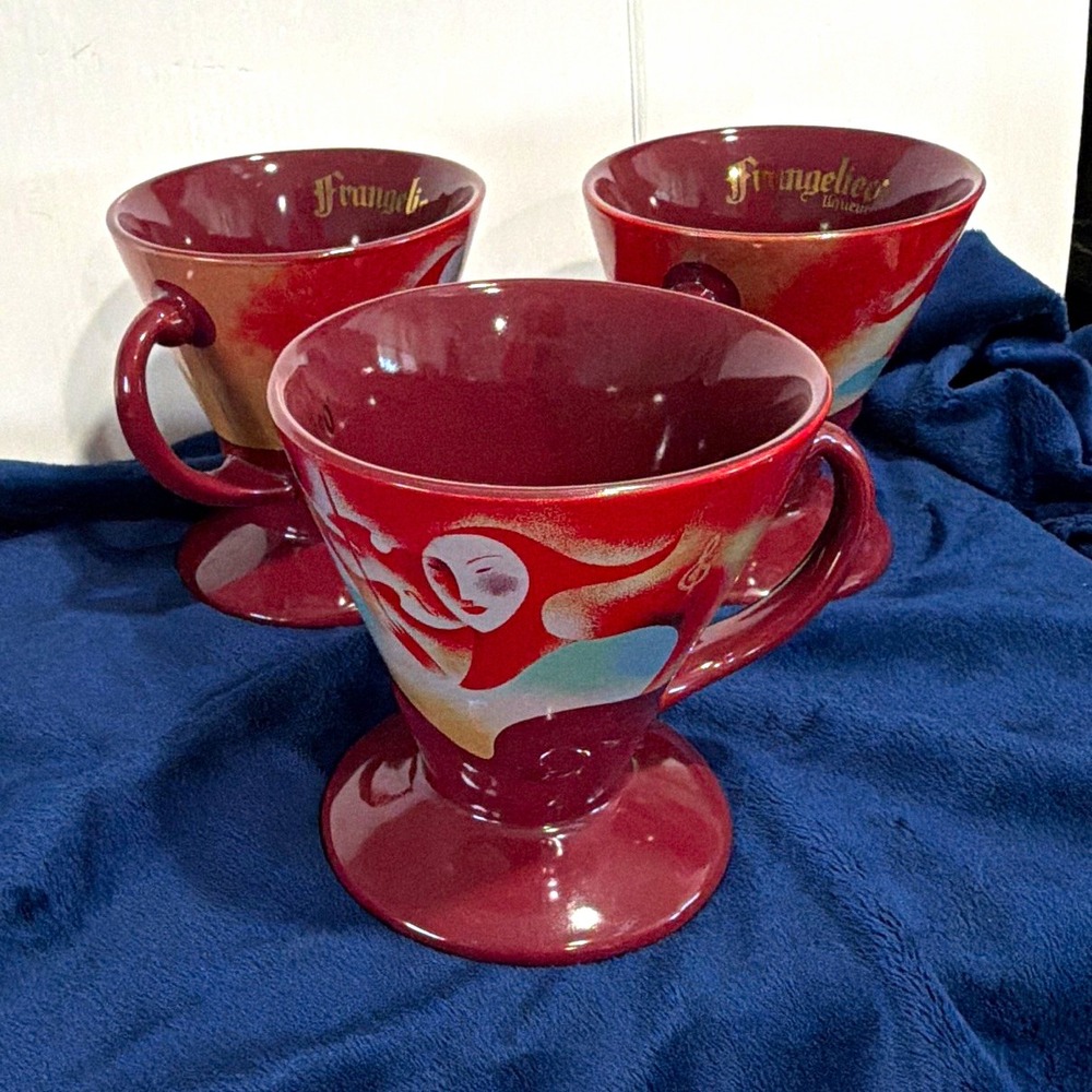 Lot of 3 Vtg 1999 Frangelico Liqueur Espresso Cups Linda Frichtel Signed EUC